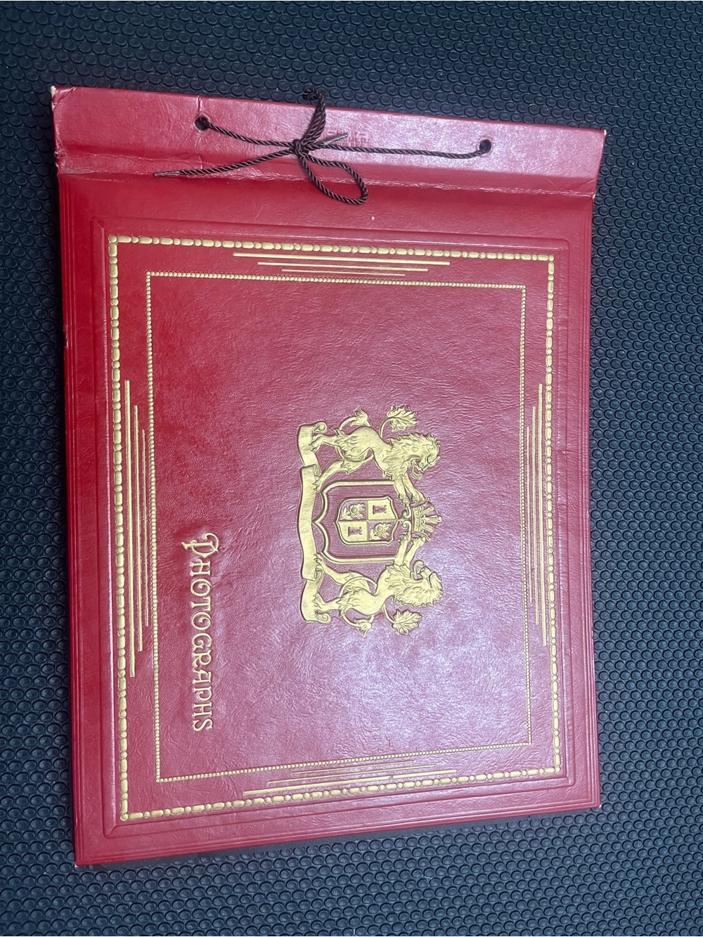Red Photographs Album with Gold Crest